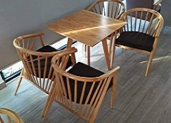 MS18-Bàn ghế gỗ cafe 12 nan