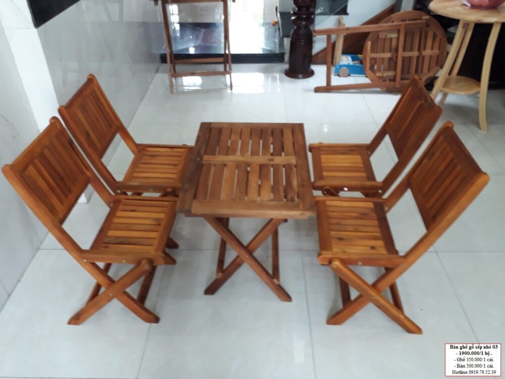 MS26-Bàn ghế gỗ xếp nhỏ 03
