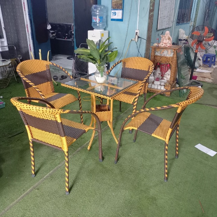 MS80-Bàn ghế cafe mây nhựa 29