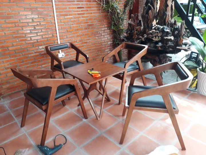 MS23-Bàn ghế gỗ cafe Kata