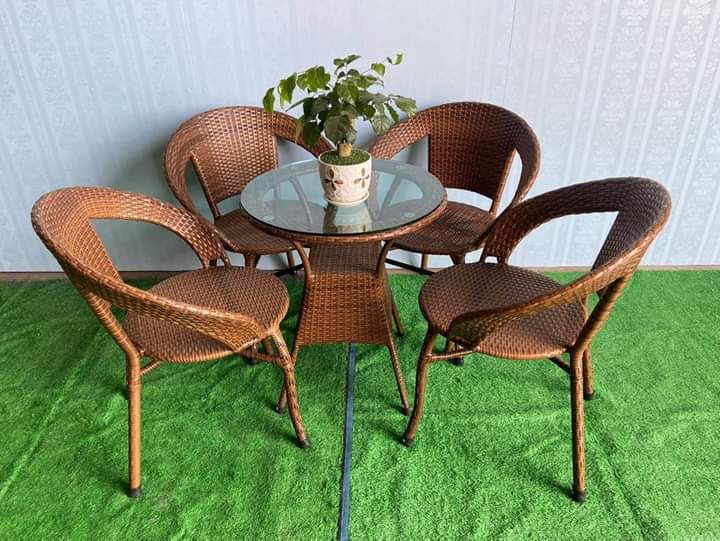 MS 101-Ghế nhựa giả mây đồng tiền