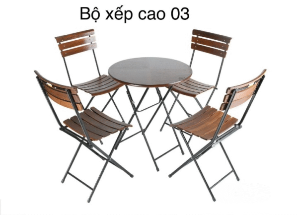 Bộ bàn ghế cafe Fansipan xếp
